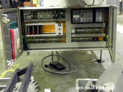 Used Seidenader Model V90-AVSB/60-LR Vial Inspection Machine. Capable of speeds up to 150 objects per minute. Has starwheel tray infeed and straight line discharge to tray. Machine equipped for vials...