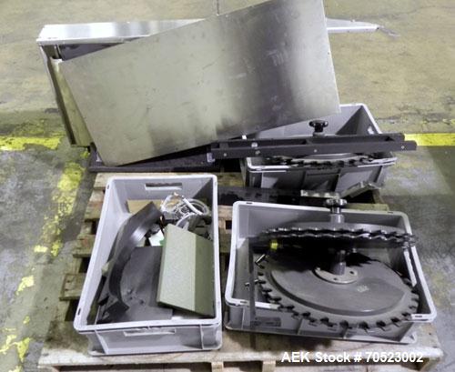 Used Seidenader Model V90-AVSB/60-LR Vial Inspection Machine. Capable of speeds up to 150 objects per minute. Has starwheel tray infeed and straight line discharge to tray. Machine equipped for vials...