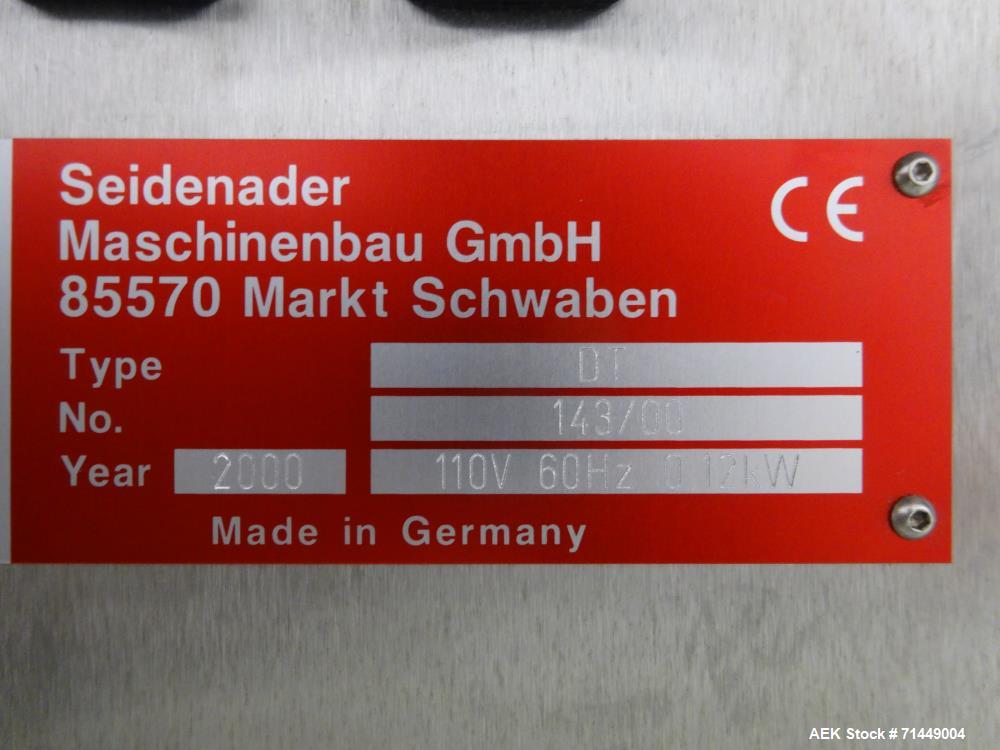 Used Seidenader Model V90+ ASVR Back To Back Vial Inspection System