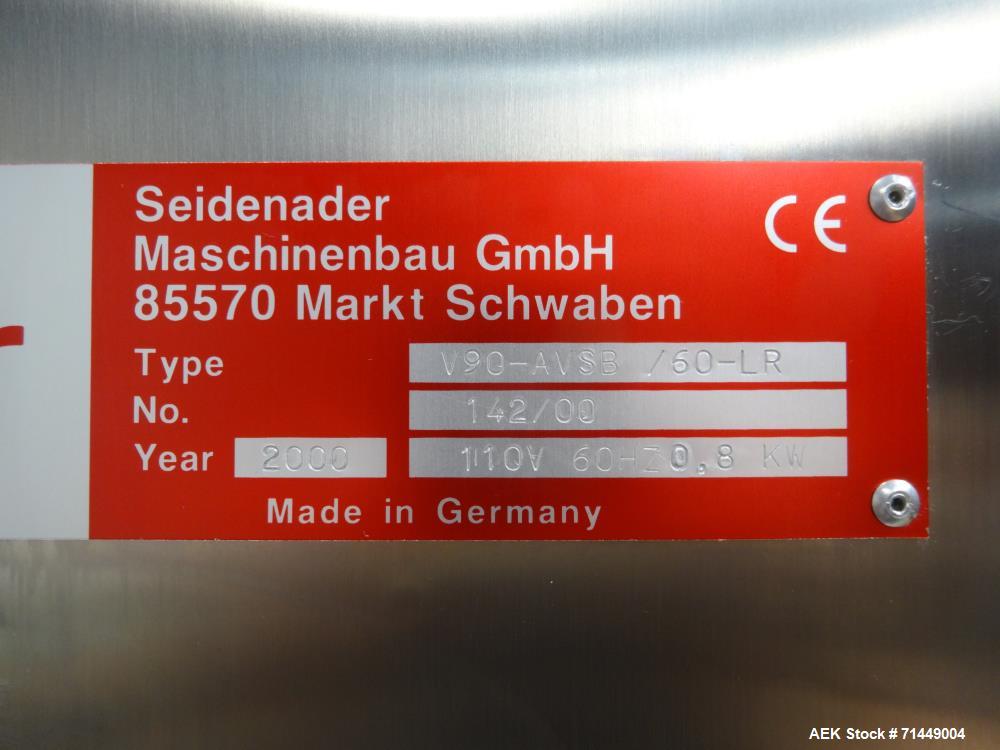 Used Seidenader Model V90+ ASVR Back To Back Vial Inspection System