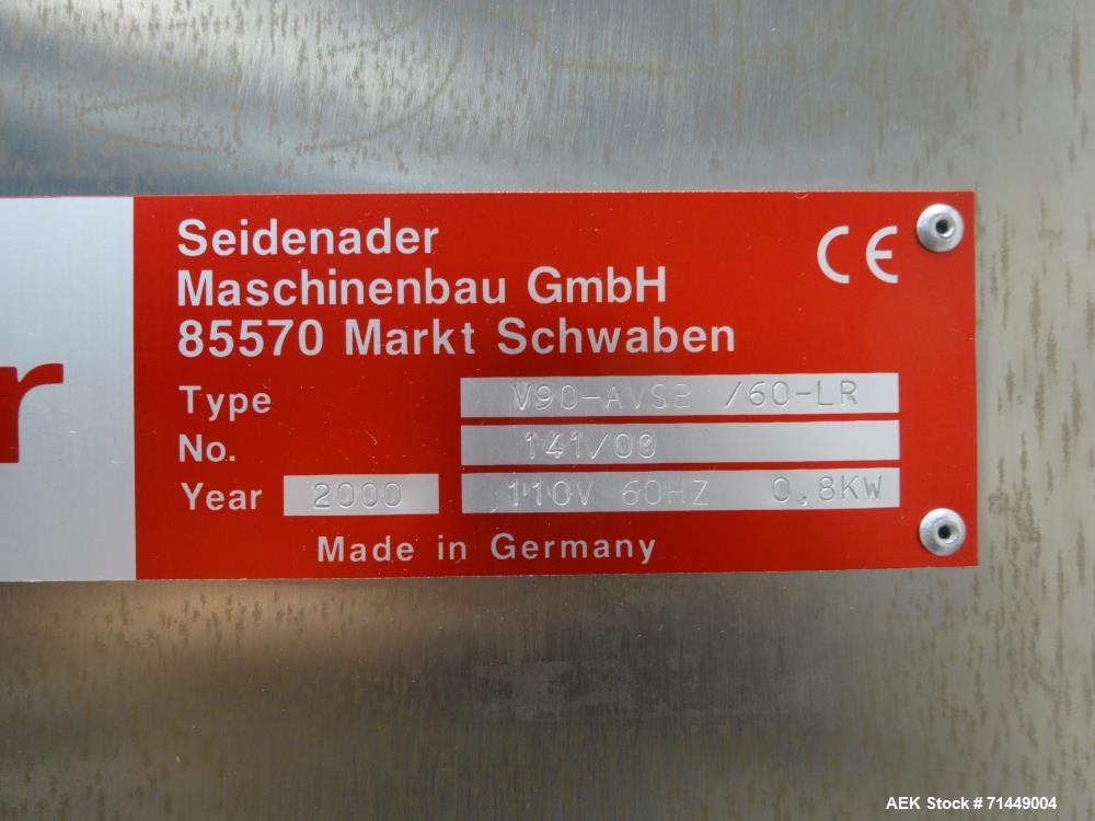 Used Seidenader Model V90+ ASVR Back To Back Vial Inspection System