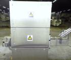 Used Nikka Densok Model HD1-1S High Voltage Pharmaceutical Pin Hole Detection System. Set for plastic vials and capable of speeds up to 300 vials per minute. Has a max card size: 150mm wide x 110mm t...
