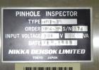 Used Nikka Densok Model HD1-1S High Voltage Pharmaceutical Pin Hole Detection System. Set for plastic vials and capable of speeds up to 300 vials per minute. Has a max card size: 150mm wide x 110mm t...