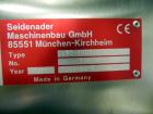Used Seidenader Model V90-AVSB/60-LR Vial Inspection Machine. Capable of speeds up to 150 objects per minute. Has starwheel tray infeed and straight line discharge to tray. Machine equipped for vials...