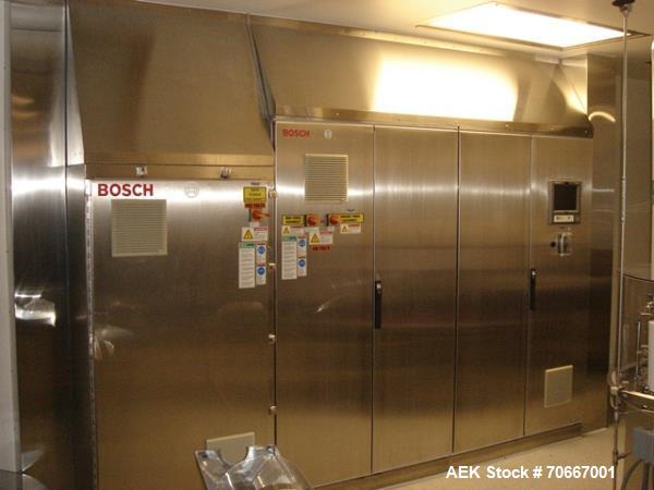 Used Bosch RRN 2020 Vial Washer capable of speeds up to 130 vials per minute. Max Container Size:  Diameter up to 52 mm, Height up to 110 mm. Last ran vials of 2,5 ,3.5, 10, 20, 30, 40, 50, 100 ml. P...