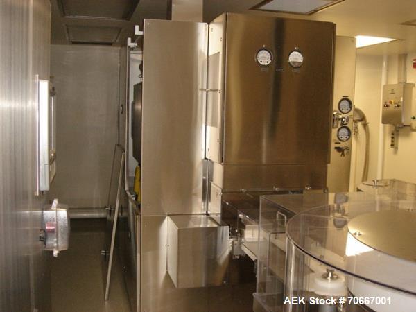 Used Bosch RRN 2020 Vial Washer capable of speeds up to 130 vials per minute. Max Container Size:  Diameter up to 52 mm, Height up to 110 mm. Last ran vials of 2,5 ,3.5, 10, 20, 30, 40, 50, 100 ml. P...