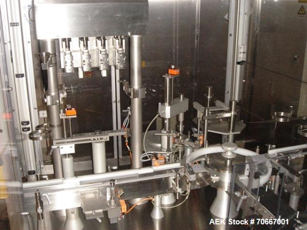 Used Bosch RRN 2020 Vial Washer capable of speeds up to 130 vials per minute. Max Container Size:  Diameter up to 52 mm, Height up to 110 mm. Last ran vials of 2,5 ,3.5, 10, 20, 30, 40, 50, 100 ml. P...