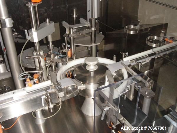 Used Bosch RRN 2020 Vial Washer capable of speeds up to 130 vials per minute. Max Container Size:  Diameter up to 52 mm, Height up to 110 mm. Last ran vials of 2,5 ,3.5, 10, 20, 30, 40, 50, 100 ml. P...