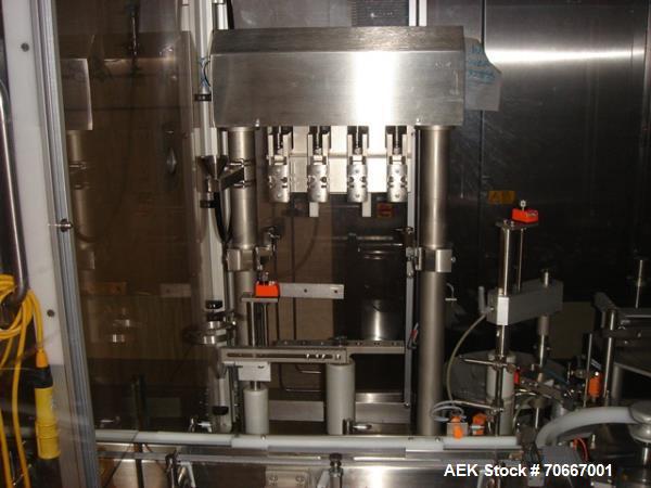 Used Bosch RRN 2020 Vial Washer capable of speeds up to 130 vials per minute. Max Container Size:  Diameter up to 52 mm, Height up to 110 mm. Last ran vials of 2,5 ,3.5, 10, 20, 30, 40, 50, 100 ml. P...
