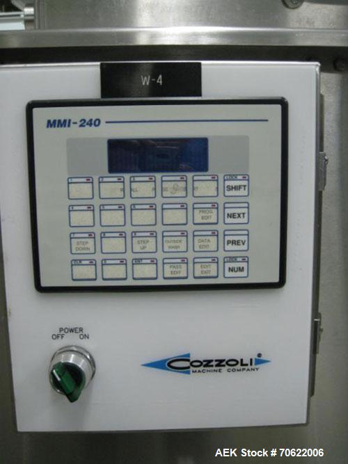 Used Cozzoli Vial Washer, Model GW-24, Stainless Steel Construction. Rated up to 23,000 vials/hour, batch design, with change parts and controls, serial #GW24-250.  NOTE PRICE INCLUDES A 15% BUYERS P...