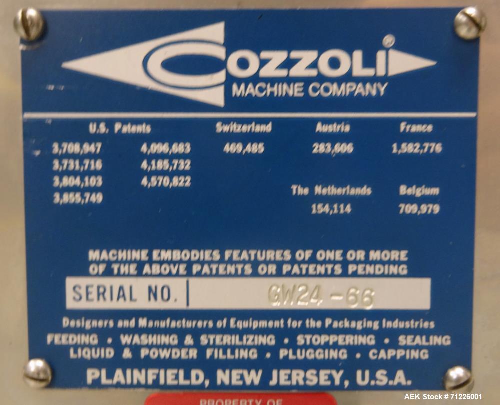 Used Cozzoli Model GW24 Batch Style Ampule and Vial Washer