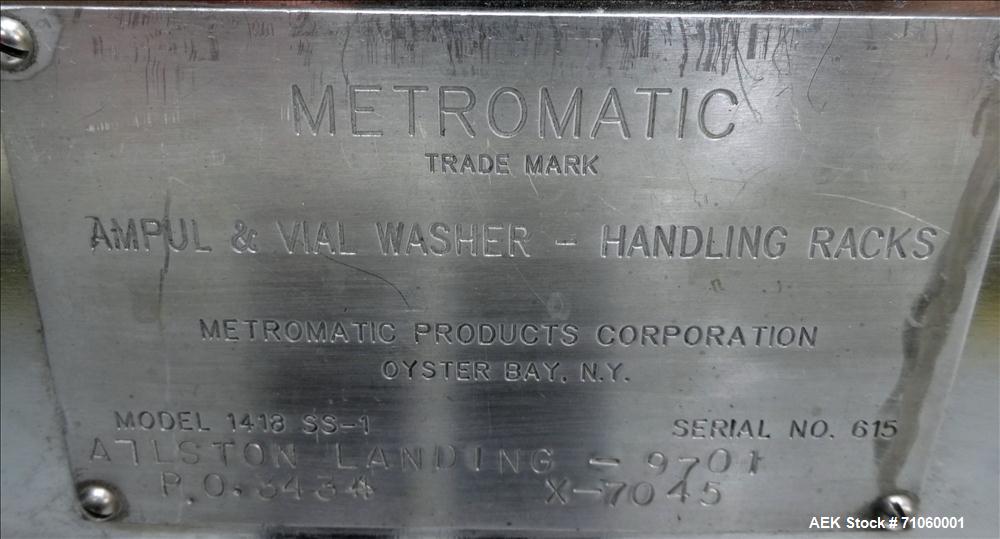 Used Stainless Steel Metromatic Model 1418-SS Batch Style Vial & Ampule Washer