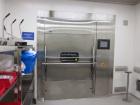 Used Steris Finn Aqua Pass Thru Glass Washer, Model Reliance 680. 316L Stainless steel chamber, 1.56 cubic meter chamber volume, 1264 mm wide x 959 mm high x 4583 mm deep chamber, 2 racks, Tri Clover...