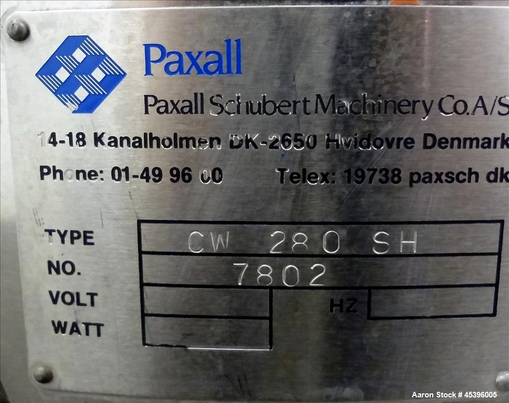 Used Paxall Schubert Machinery Capsolut Washers / Rinser, Model CW 280 SH