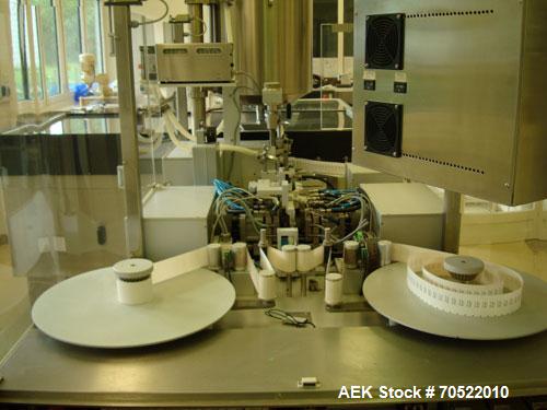 Used Sarong SAAS 6 AP/VP Suppositories Forming, Filling and Closing Machine for PVC/PVCDC/PE and other thermoforming materials. Maximum output 12,000 suppositories/hour, cooling time 2 x 8 minutes, 3...