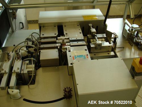 Used Sarong SAAS 6 AP/VP Suppositories Forming, Filling and Closing Machine for PVC/PVCDC/PE and other thermoforming materials. Maximum output 12,000 suppositories/hour, cooling time 2 x 8 minutes, 3...