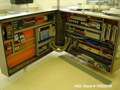 Used Sarong SAAS 6 AP/VP Suppositories Forming, Filling and Closing Machine for PVC/PVCDC/PE and other thermoforming materials. Maximum output 12,000 suppositories/hour, cooling time 2 x 8 minutes, 3...