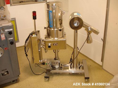 Used Krammer Tablet Deduster with metal check, type E2000-250 with Lock fall thru metal check, type MET 30+, 3 3/4" wide x 3" high opening, with reject, Krammer serial #3.302, Lock part #6047, serial...