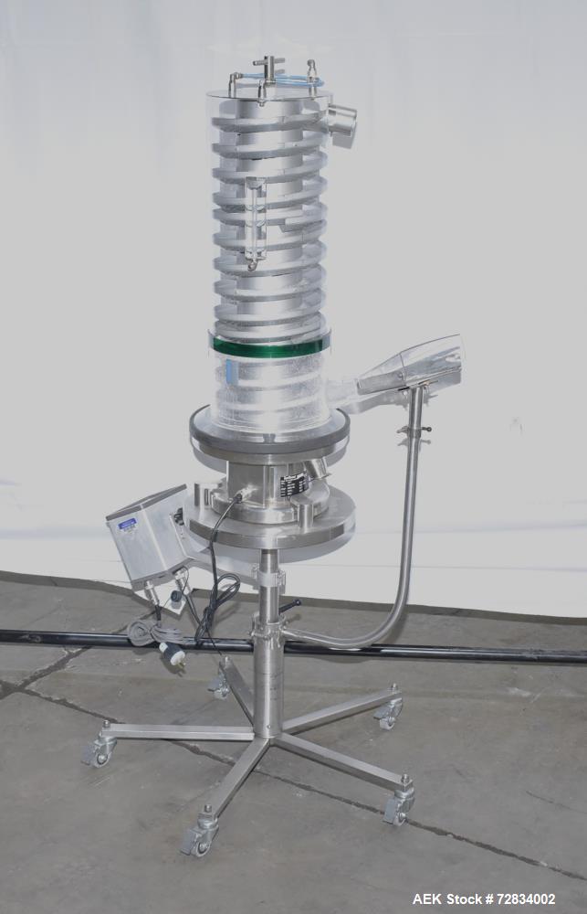 Used Kramer Model E92-500 Uphill Spiral Tablet Deduster. Approximate 1,800,000 tph, based on round 5 x 2mm tablets. Maximum tablet diameter 20mm. Maximum dedusting path 6.8m. Conveying height 490mm. ...