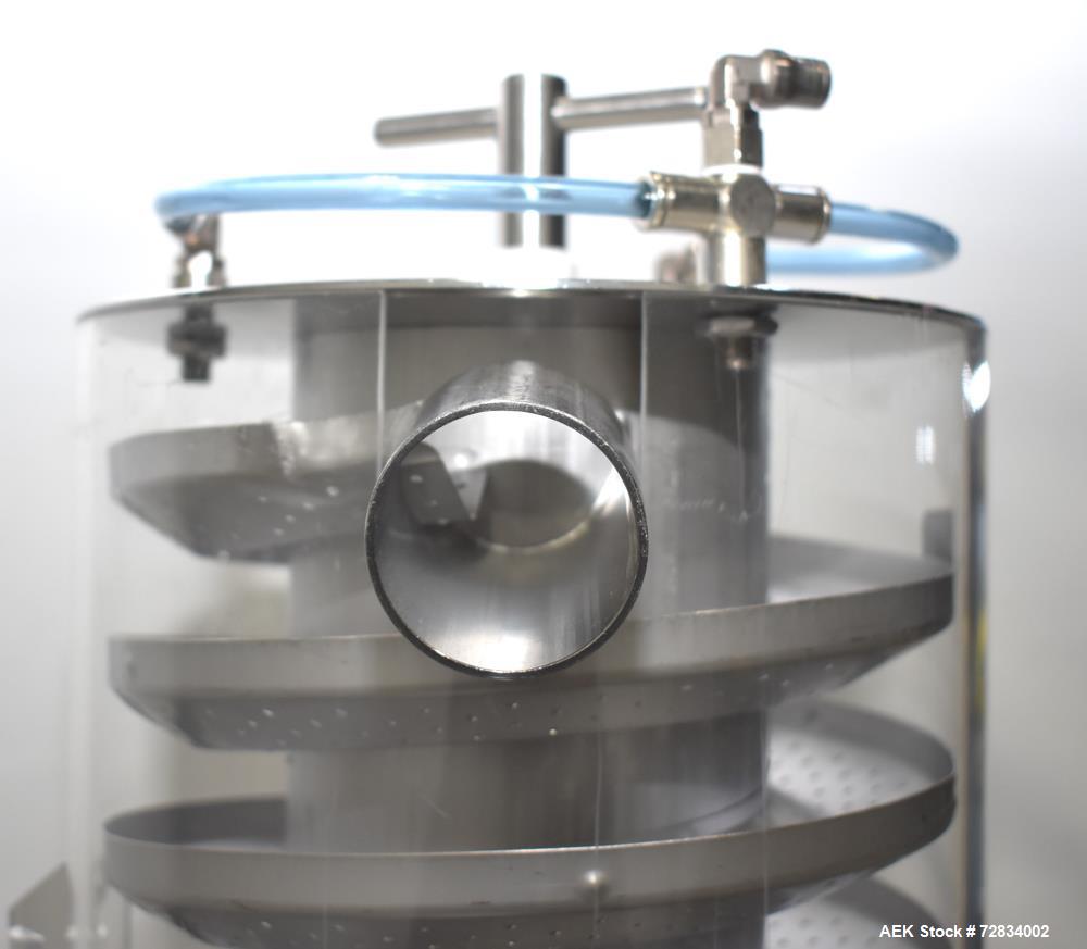Used Kramer Model E92-500 Uphill Spiral Tablet Deduster. Approximate 1,800,000 tph, based on round 5 x 2mm tablets. Maximum tablet diameter 20mm. Maximum dedusting path 6.8m. Conveying height 490mm. ...