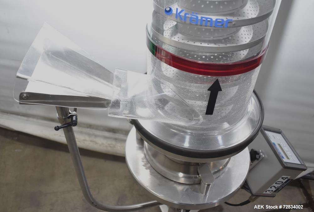 Used Kramer Model E92-500 Uphill Spiral Tablet Deduster. Approximate 1,800,000 tph, based on round 5 x 2mm tablets. Maximum tablet diameter 20mm. Maximum dedusting path 6.8m. Conveying height 490mm. ...