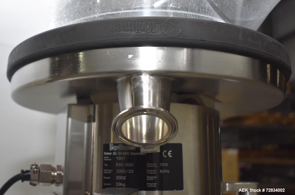 Used Kramer Model E92-500 Uphill Spiral Tablet Deduster. Approximate 1,800,000 tph, based on round 5 x 2mm tablets. Maximum tablet diameter 20mm. Maximum dedusting path 6.8m. Conveying height 490mm. ...