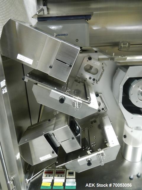 Used Used GEA Daiichi Viswill tablet video inspection system, model TVIS-EX3, rated to speeds of 350,000 tablets/hr through put, designed to handle 5-12 mm diameter to 2-8 mm round tablets, 5-12 mm w...