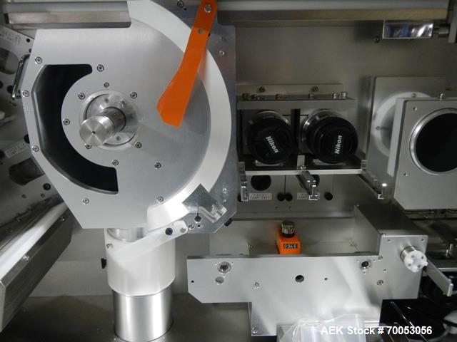 Used Used GEA Daiichi Viswill tablet video inspection system, model TVIS-EX3, rated to speeds of 350,000 tablets/hr through put, designed to handle 5-12 mm diameter to 2-8 mm round tablets, 5-12 mm w...