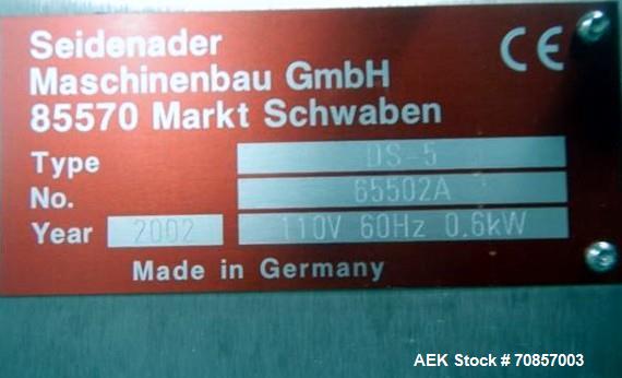 Used Stainless Steel Seidenader Sorter, Model DS-5