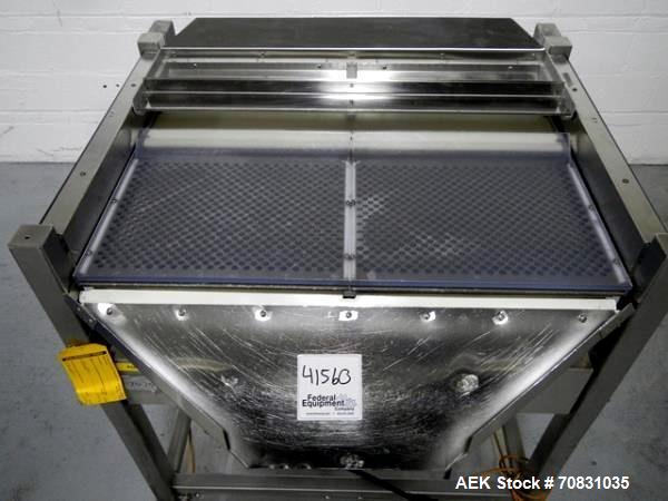 Used Ackely Tablet Sorter, Stainless Steel Construciton. Gravity feed with 14" x 34" wide sorting table, serial# 99634, new 2000.