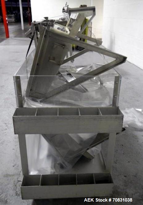 Used Ackely Tablet Sorter, Stainless Steel Construciton. Gravity feed with 14" x 34" wide sorting table, serial# 199, new 1997.
