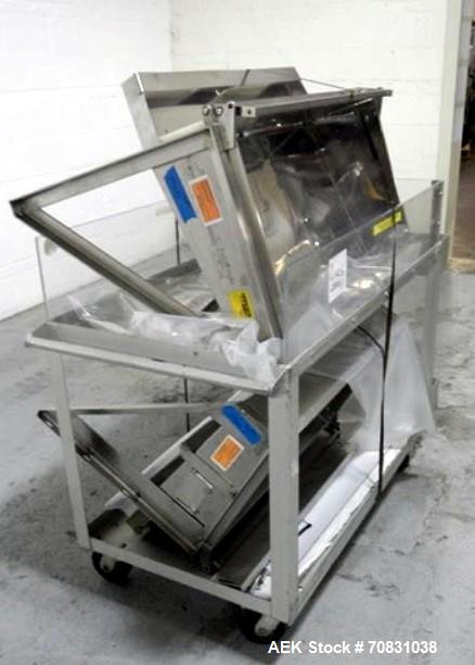 Used Ackely Tablet Sorter, Stainless Steel Construciton. Gravity feed with 14" x 34" wide sorting table, serial# 199, new 1997.
