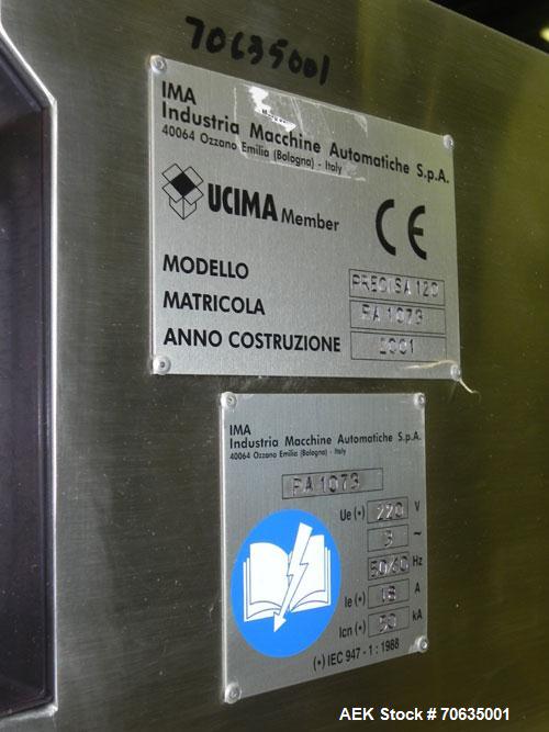 Used IMA Model Precisa 120 Tablet/Capsule Checkweigher. Machine is rated at up to 120,000 capsules per hour. Capsule size range from 40 mg to 200 mg with +/- 2 mg accuracies. Is of stainless steel co...