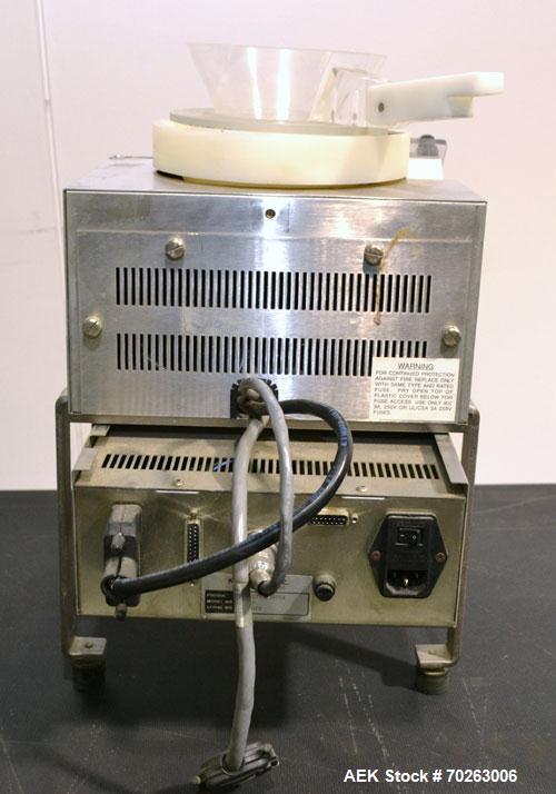Used Kirby Lester Tablet Counter, Model KL25, Stainless Steel. Count rate 820 per minute. Approximately 7-1/2’’ diameter vibrating bowl feeder, capacity (500) size 3 capsules. Maximum tablet size (0....