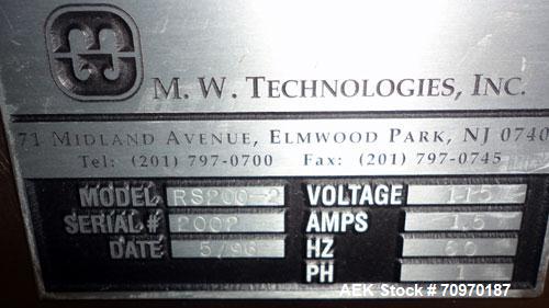 Used M.W. Technologies 2 Lane Tablet Sorter, Model RS200-2