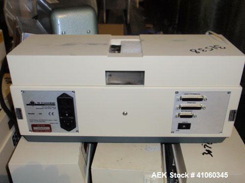 Used Dr. Schleuniger Pharmatron Tablet Hardness Tester, Model 6D. Approximate capacities: 25 tablets/3 minutes. Thickness 0-15mm (0-0.6’’), diameter 0-35mm (0-1.4’’), hardness and tolerance 400-500-8...