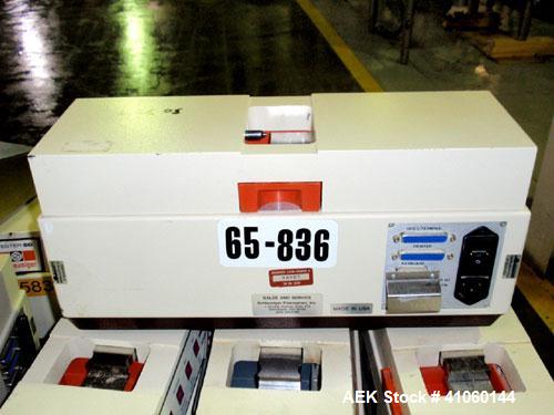 Used Dr. Schleuniger Pharmatron Tablet Hardness Tester, Model 6D. Approximate capacities: 25 tablets/3 minutes. Thickness 0-15 mm (0-0.6’’), diameter 0-35 mm (0-1.4’’), hardness and tolerance 400-500...