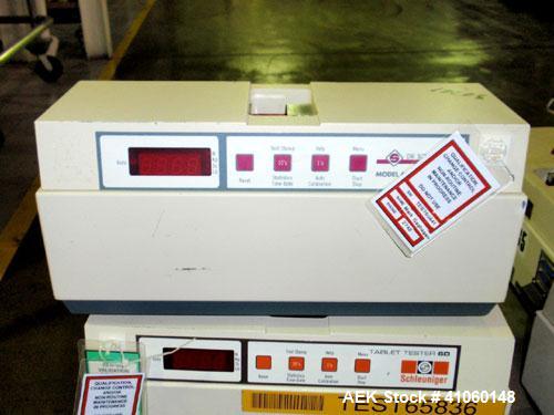Used Dr. Schleuniger Pharmatron Tablet Hardness Tester, Model 6D. Approximate capacities: 25 tablets/3 minutes. Thickness 0-15 mm (0-0.6’’), diameter 0-35 mm (0-1.4’’), hardness and tolerance 400-500...