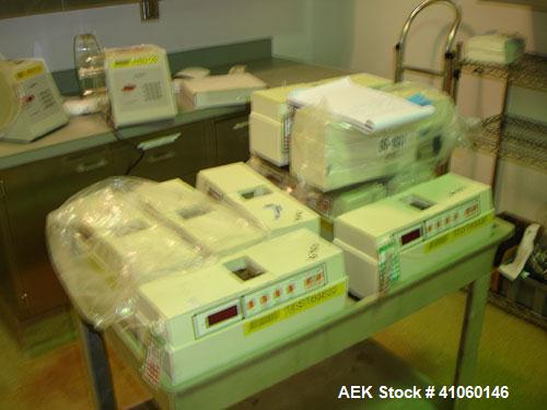 Used Dr. Schleuniger Pharmatron Tablet Hardness Tester, Model 6D. Approximate capacities: 25 tablets/3 minutes. Thickness 0-15mm (0-0.6’’), diameter 0-35mm (0-1.4’’), hardness and tolerance 400-500-8...