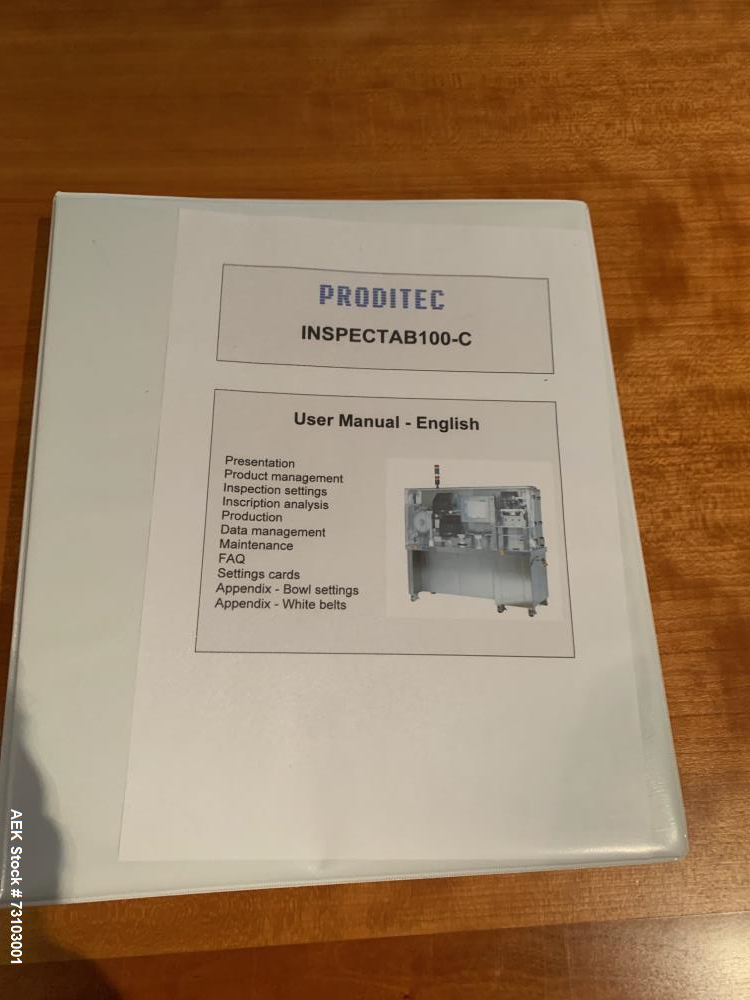 Proditec Tablet Inspection Machine, Type Inspectab 100C