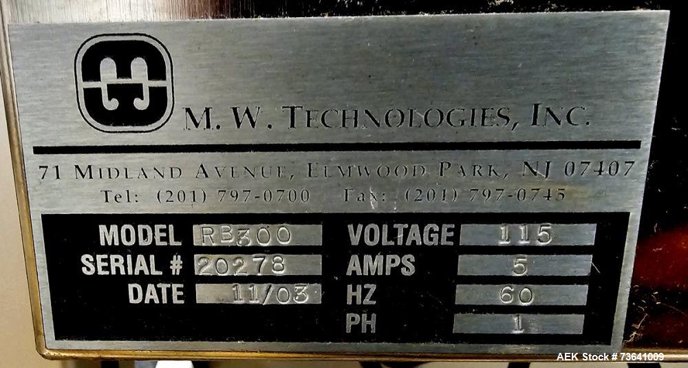 Used M.W. Technologies RB300 Roller Bar Capsule & Tablet Sorter Stainless Steel