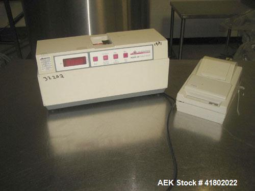 Used Dr. Schleuniger Pharmatron Tablet Hardness Tester, Model 6D. Approximate capacities: 25 tablets/3 minutes. Thickness 0-15mm (0-0.6’’), Diameter 0-35mm (0-1.4’’), Hardness and Tolerance 400-500-8...