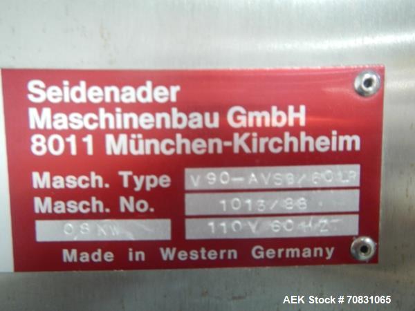 Used Seidenader inspection unit, model V90-AVSB/60-LR
