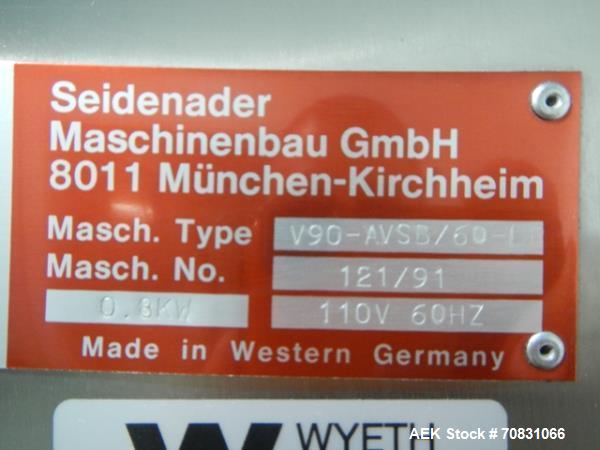 Used Seidenader inspection unit, model V90-AVSB/60-LR