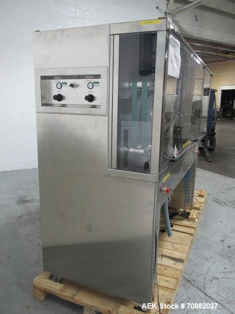 Used Proditec Visitab2 tablet inspection system, rated up to 300,000 tablets per hour, designed to handle multiple shaped tablets from round, oval, triangle, etc, 6 cameras, 2 lane with centrifugal b...