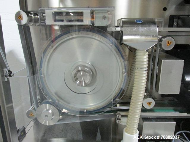 Used Proditec Visitab2 tablet inspection system, rated up to 300,000 tablets per hour, designed to handle multiple shaped tablets from round, oval, triangle, etc, 6 cameras, 2 lane with centrifugal b...