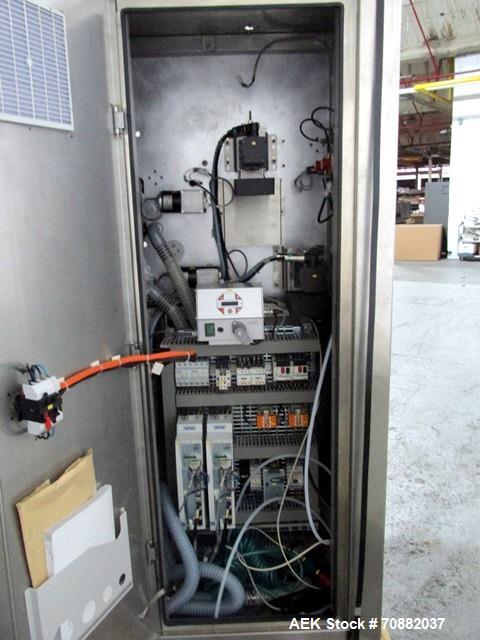 Used Proditec Visitab2 tablet inspection system, rated up to 300,000 tablets per hour, designed to handle multiple shaped tablets from round, oval, triangle, etc, 6 cameras, 2 lane with centrifugal b...