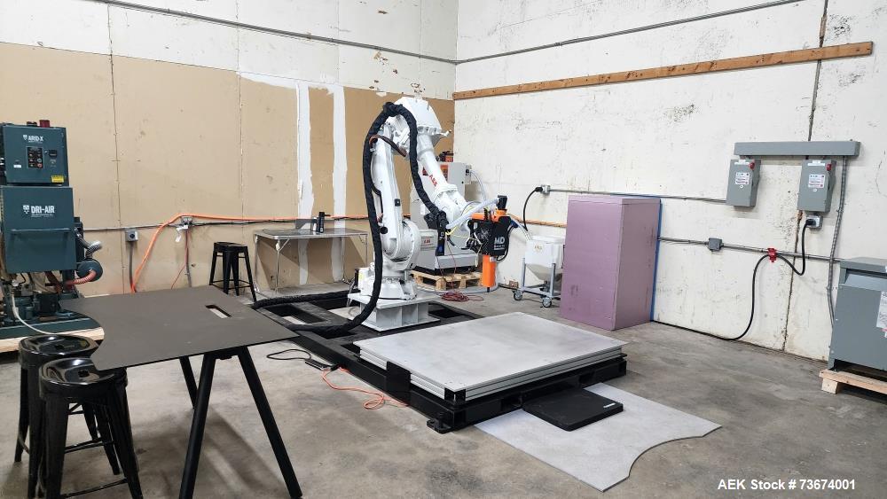 Used Industrial Robotic 3D Printing Cell with ABB IRB 4600 Robot and Massive Dimension MDPE10 Pellet Extruder