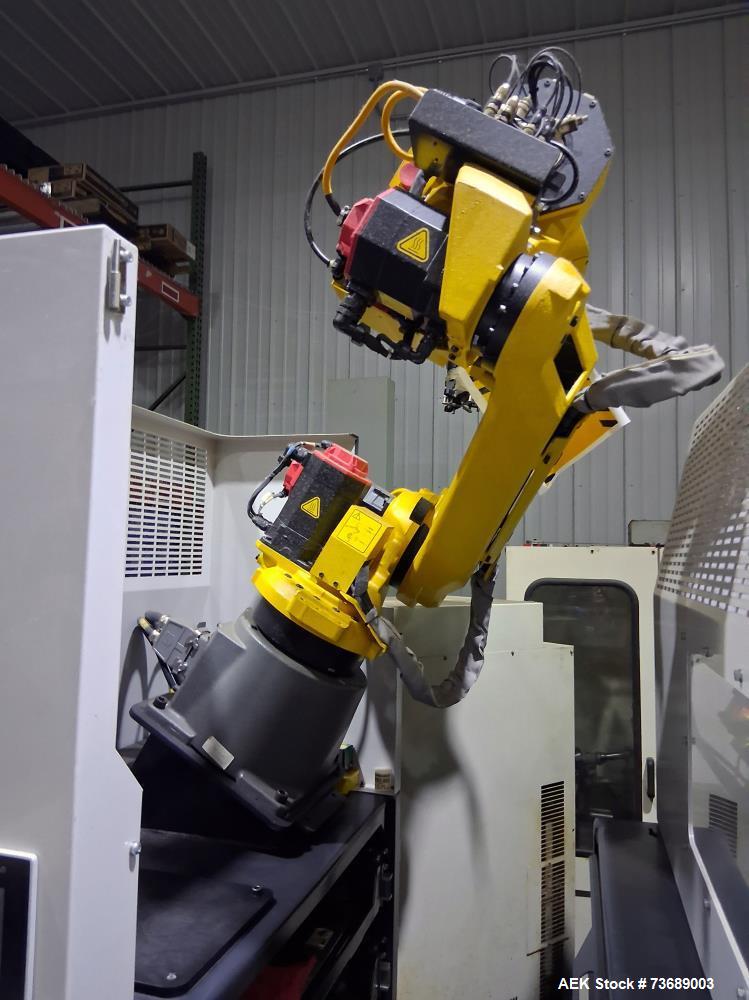 Used AWR Automatic Machine Tending Robotic Cell Model DC-2 with Fanuc M-20iD/25 Robot – Automated CNC Machine Loading System
