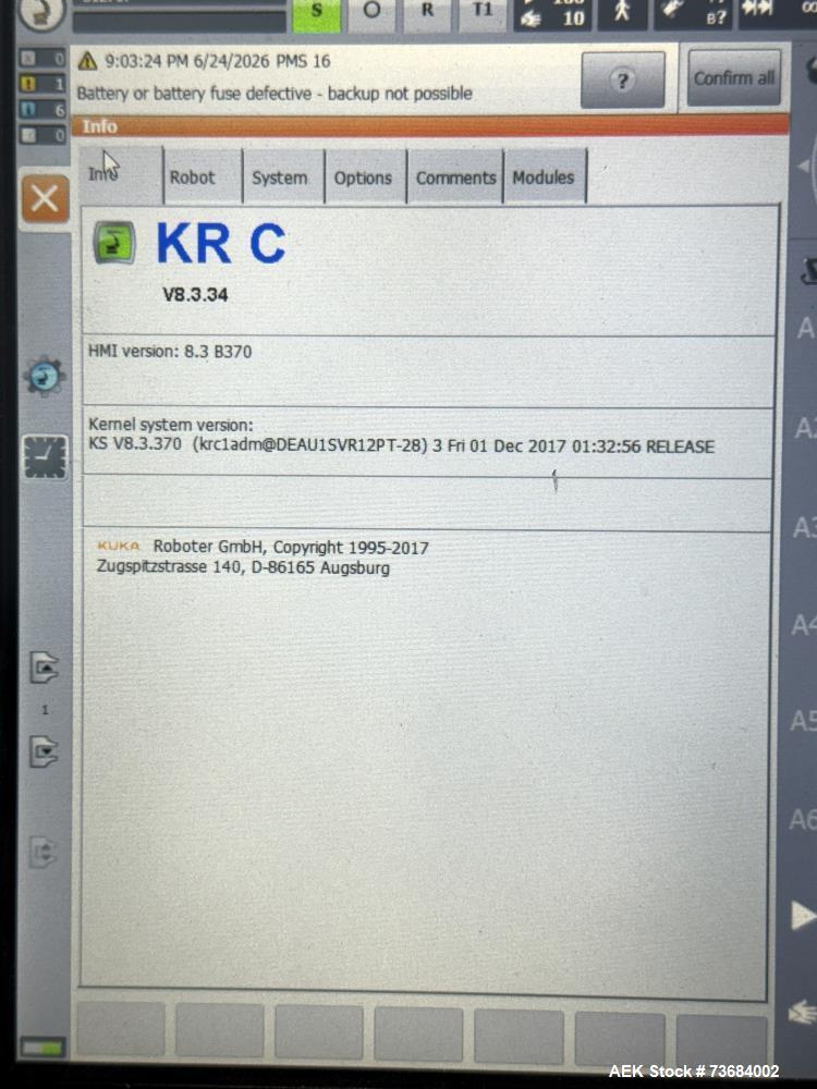 Used KUKA RP KR 6 R700 Mobile Robotic Training Cell with KR C4 Compact Controller & Educational Package